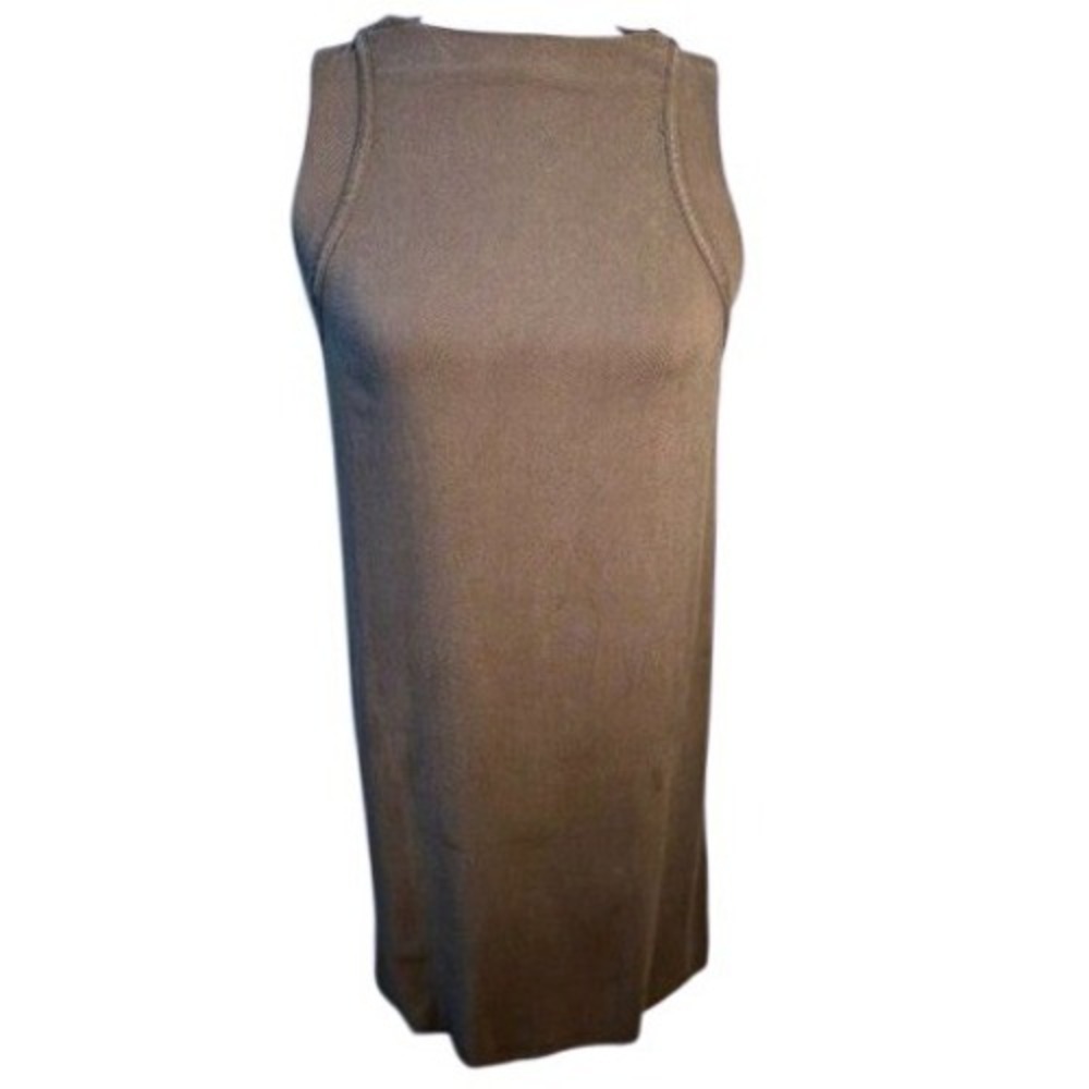 Michael Stars Women's Sleeveless Tank Dress S Khaki Minimalist Work to Evening